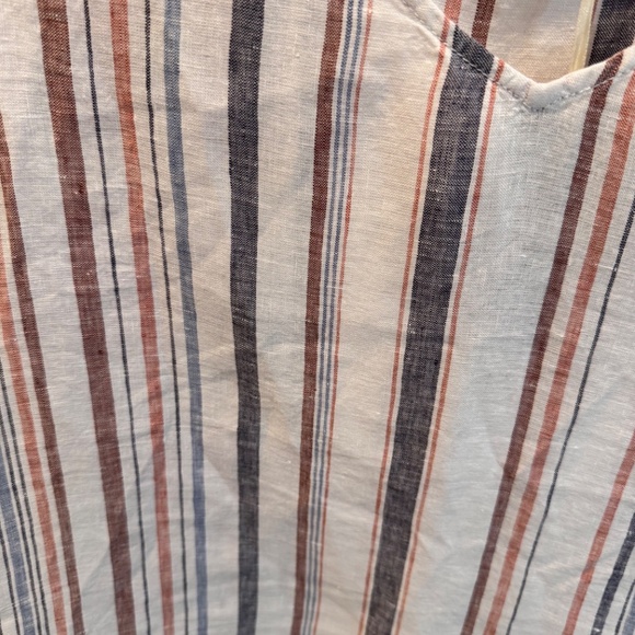 Woman's Linen Striped Tank Top, Size 16, Garnet Hill - Picture 3 of 10